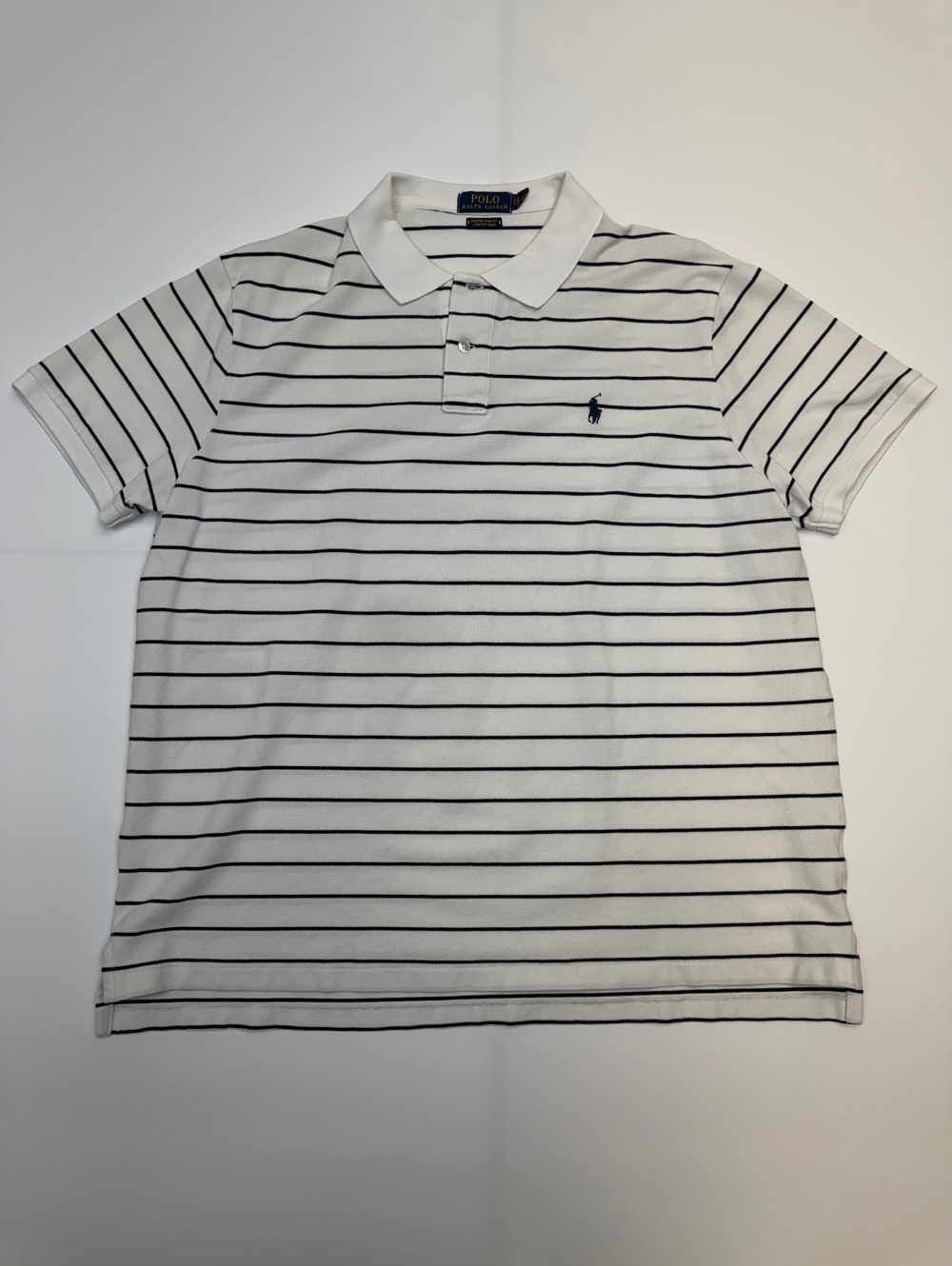 Polo Ralph Lauren white navy striped polo shirt